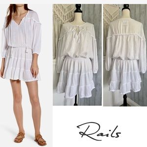 New Rails Linen Blend Puff Sleeve Mini Dress